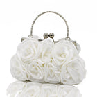 Rose Pattern Satin Flower Clutch Bag HB028