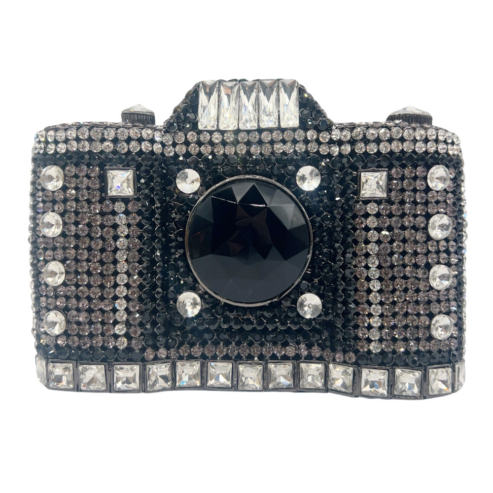 Camera Shaped Crystal Clutch Bag HB029