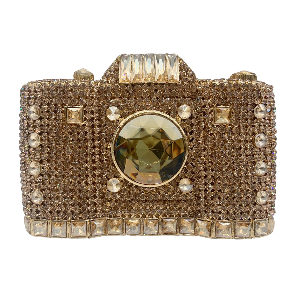 Camera Shaped Crystal Clutch Bag HB029
