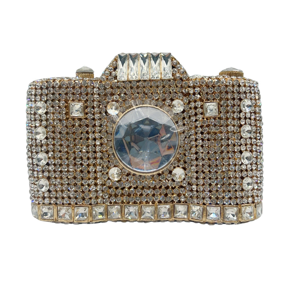 Camera Shaped Crystal Clutch Bag HB029
