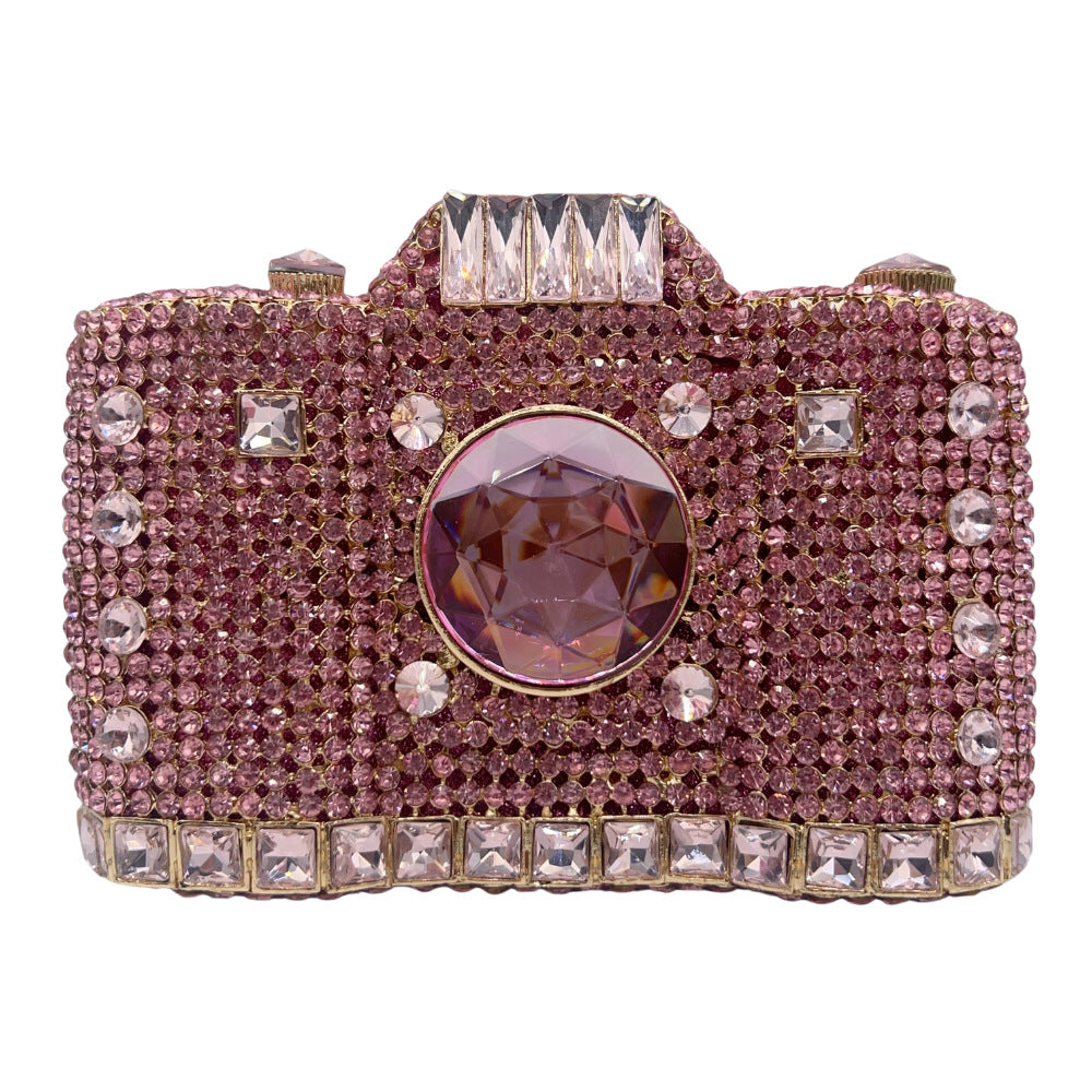 Camera Shaped Crystal Clutch Bag HB029