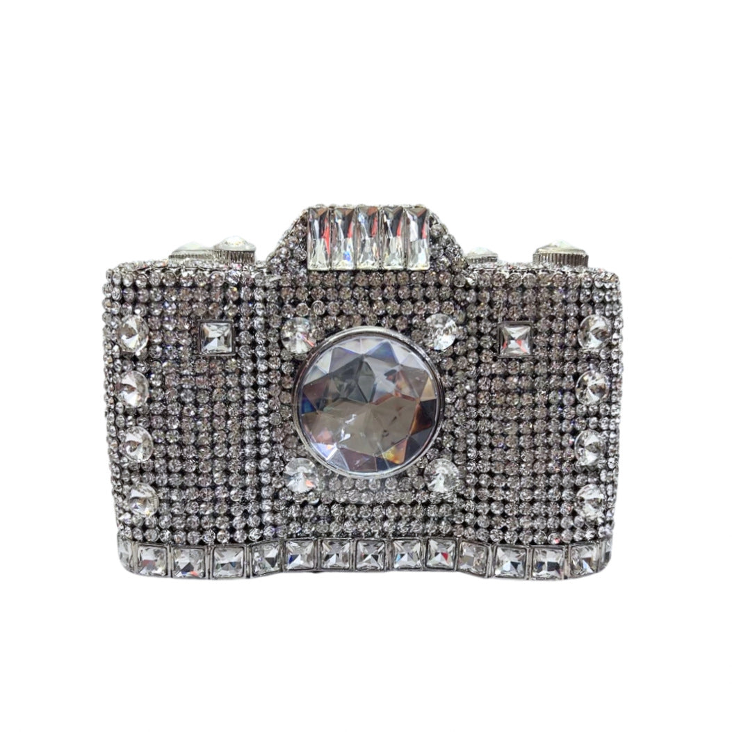 Camera Shaped Crystal Clutch Bag HB029