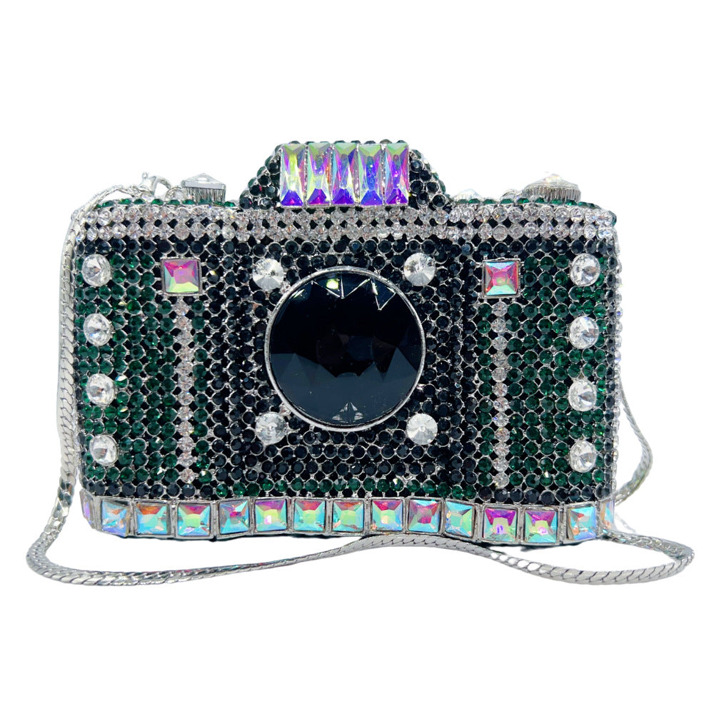 Camera Shaped Crystal Clutch Bag HB029