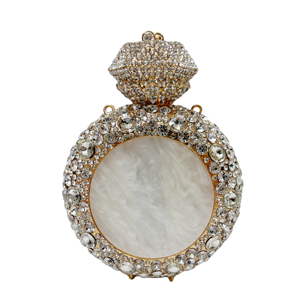 Perfume Bottle Shell Rhinestone Clutch Bag HB032