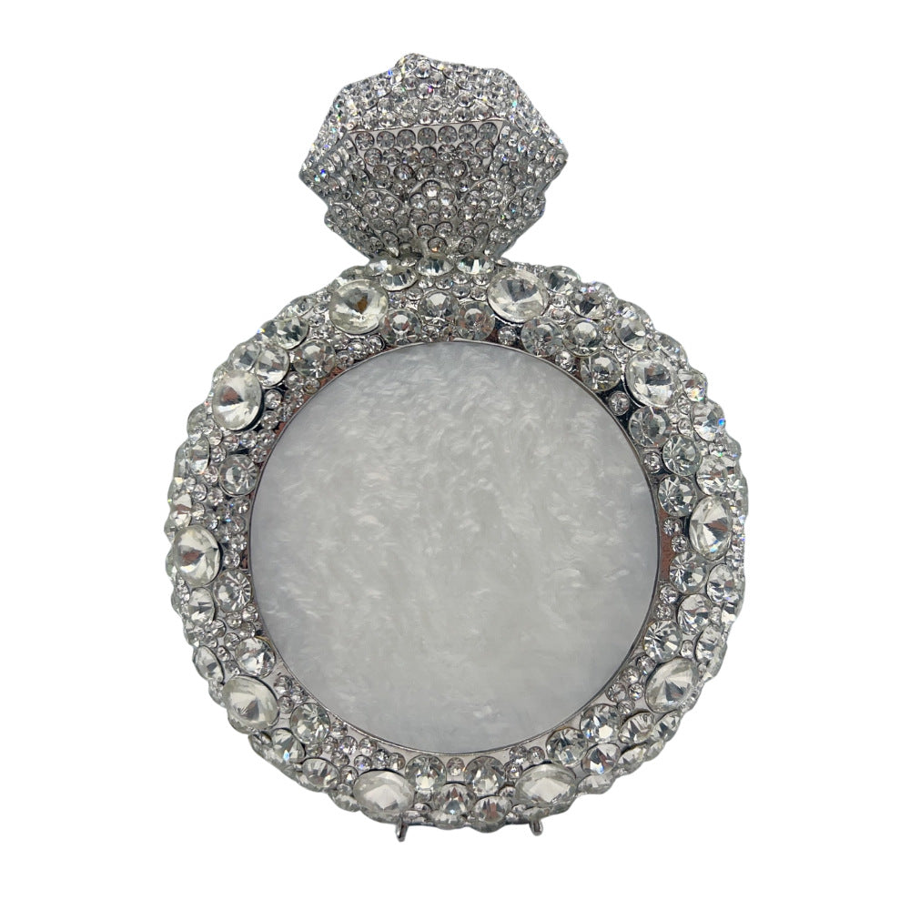 Perfume Bottle Shell Rhinestone Clutch Bag HB032