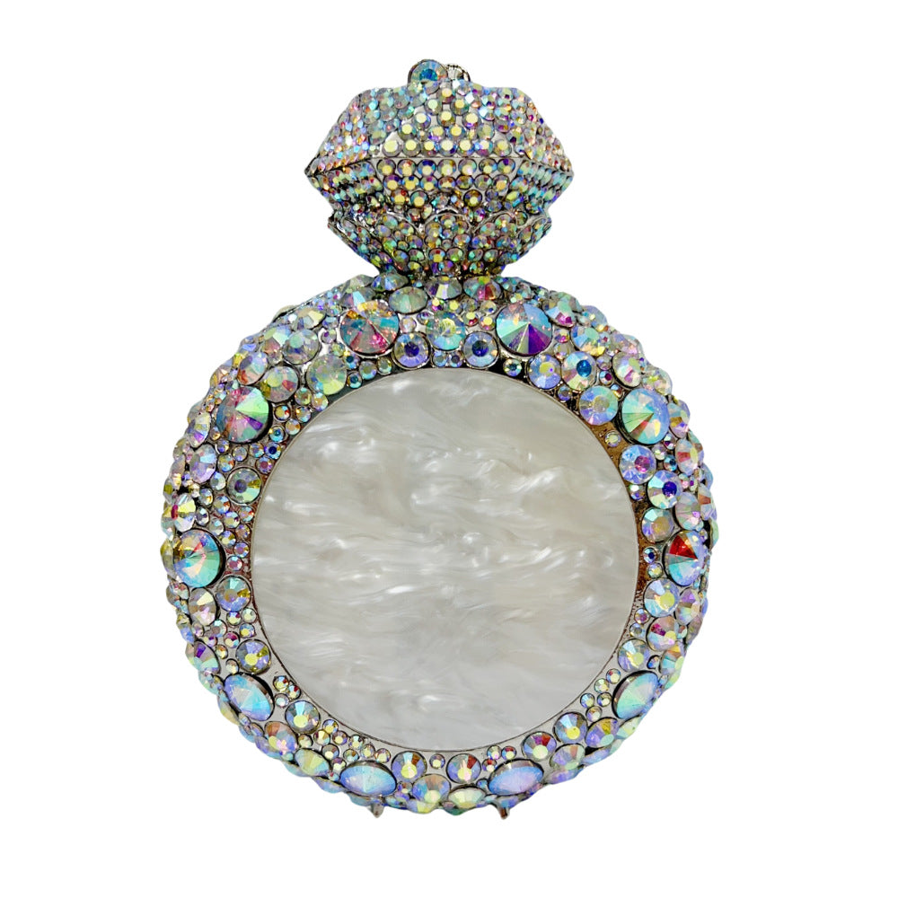 Perfume Bottle Shell Rhinestone Clutch Bag HB032