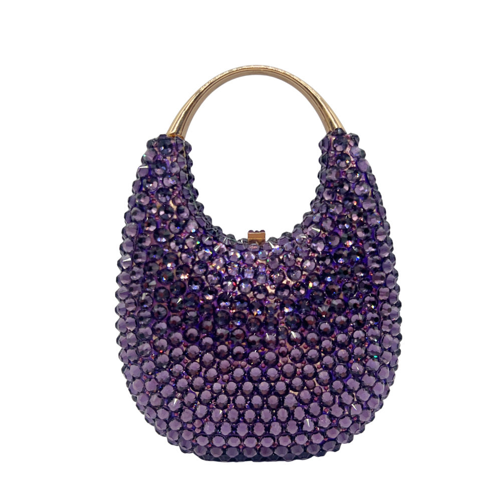 Oval Shaped Crystal Evening Clutch HB035