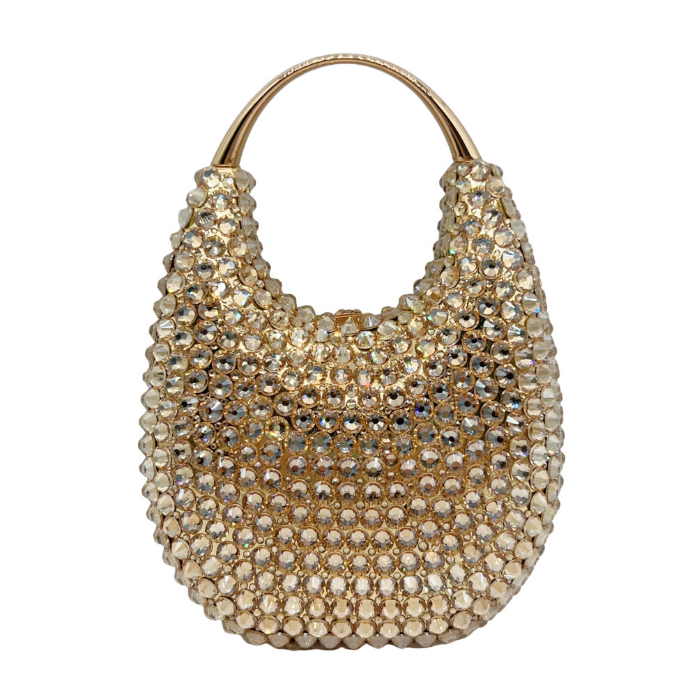 Oval Shaped Crystal Evening Clutch HB035