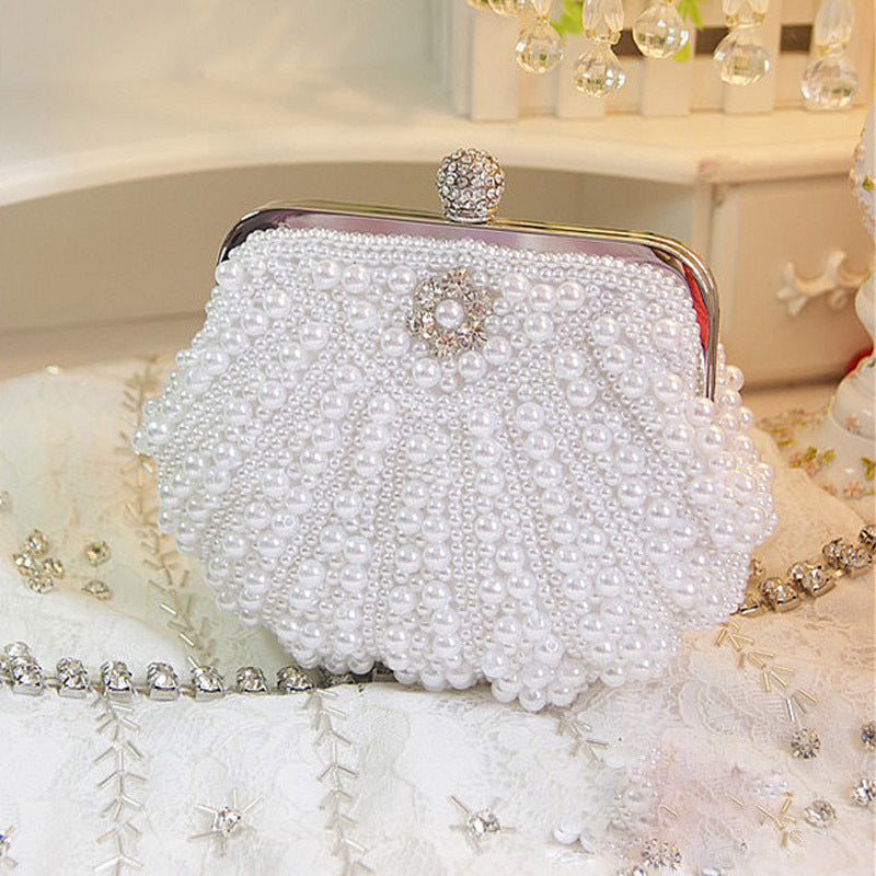 Pearl & Shell Embroidered Evening Bag HB040