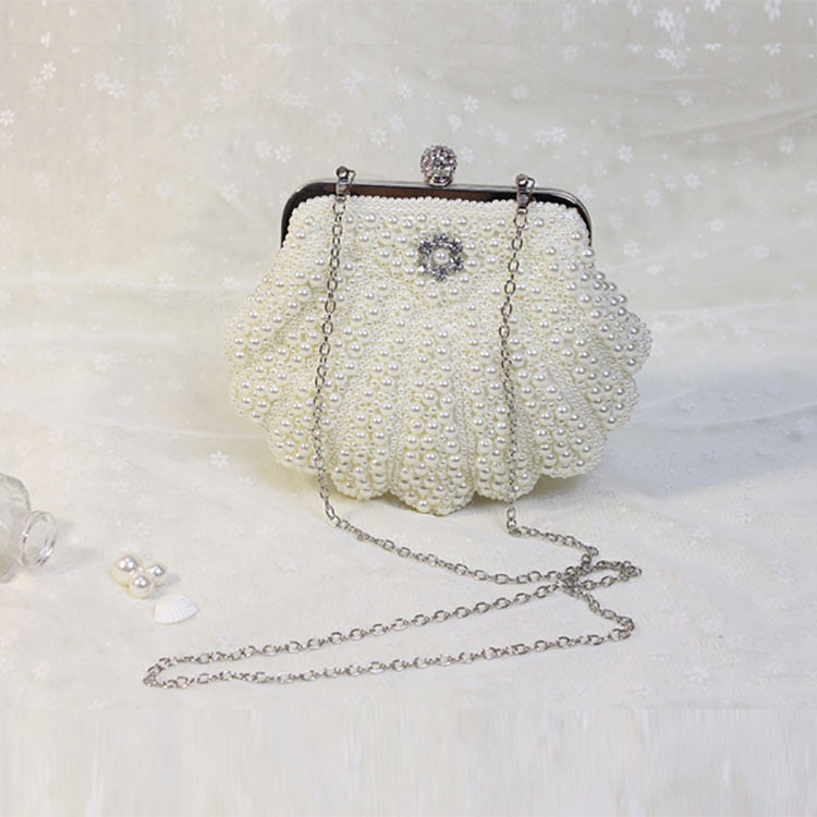 Pearl & Shell Embroidered Evening Bag HB040