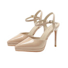Classic Black Ankle Strap Pointed Toe High Heels HH004