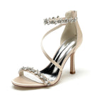 Nude Crystal Strappy High Heels HH005