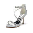 Nude Crystal Strappy High Heels HH005
