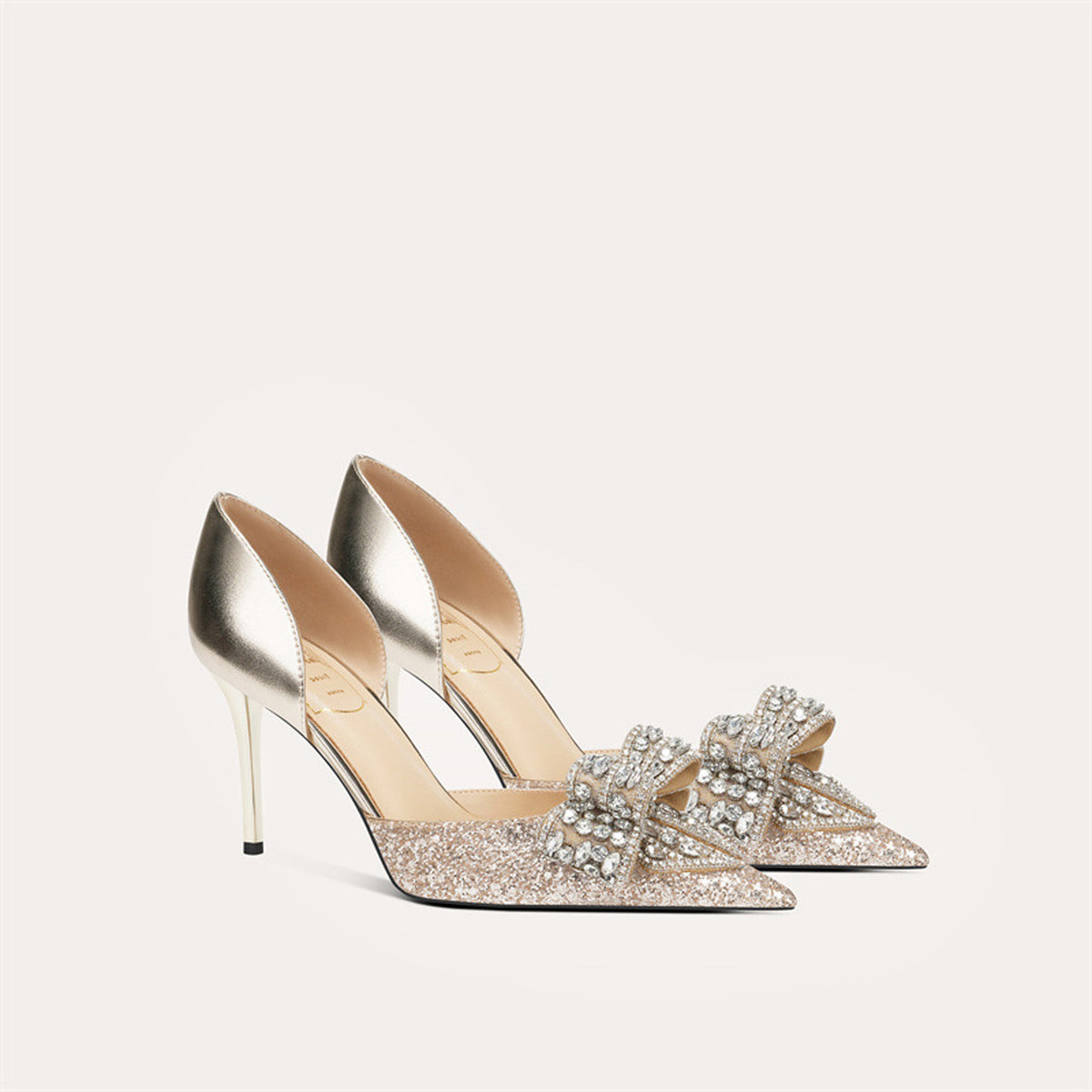 French Sheepskin High Heels with Bow HH015