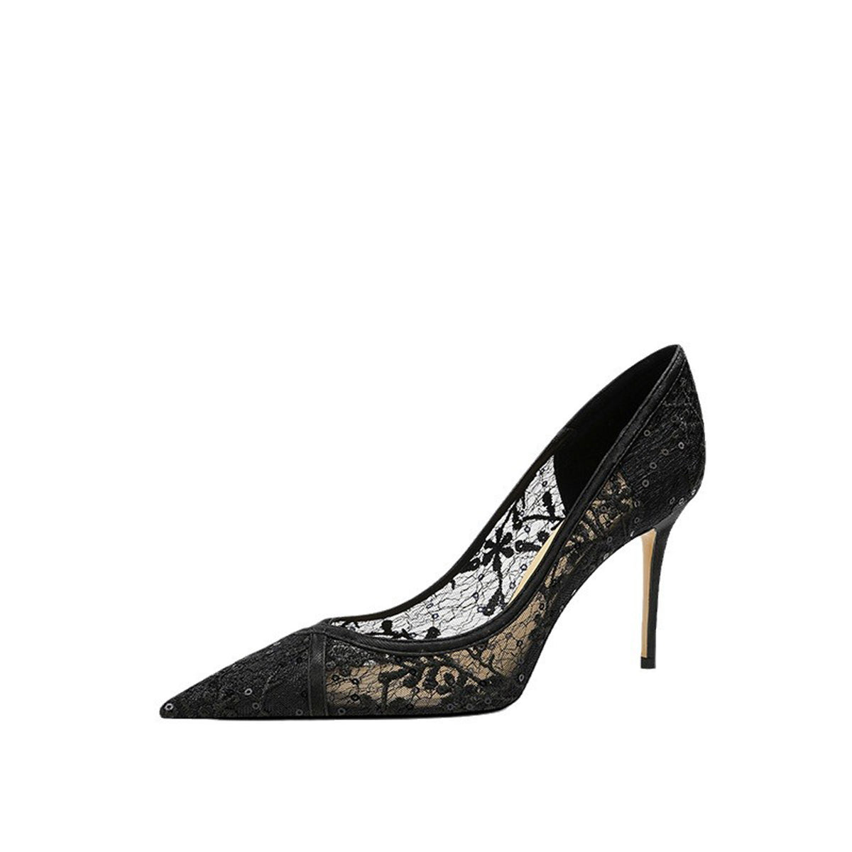 Sheepskin Lace Hollow High Heels HH016