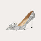 French Sheepskin High Heels with Crystal Details HH020