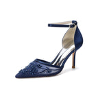 Mesh Pointed Toe High Heels with Pearl Details HH024