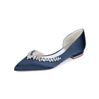 Satin Crystal Embellished D'Orsay Block Heels HH025
