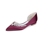 Satin Crystal Embellished D'Orsay Block Heels HH025