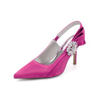 Crystal Embellished Slingback Pointed Toe Stiletto Heels HH027