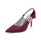 Crystal Embellished Slingback Pointed Toe Stiletto Heels HH027