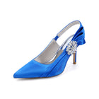 Crystal Embellished Slingback Pointed Toe Stiletto Heels HH027