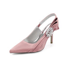 Crystal Embellished Slingback Pointed Toe Stiletto Heels HH027