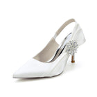 Crystal Embellished Slingback Pointed Toe Stiletto Heels HH027
