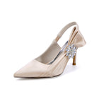 Crystal Embellished Slingback Pointed Toe Stiletto Heels HH027