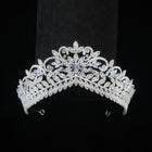 Crystal Leaf Tiara in Silver HP003