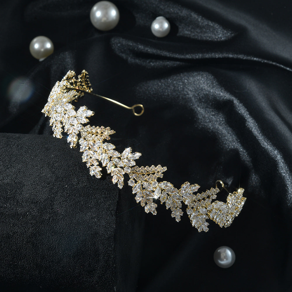 Gold Leaf Crystal Headband HP007