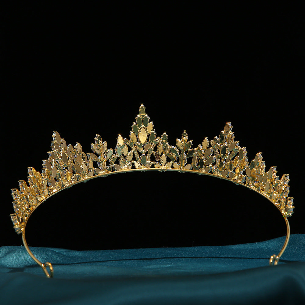 Elegant Vintage Foliage CZ Crystal Princess Diadem HP021