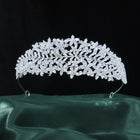 Elegant Flower & Foliage CZ Crystal Bridal Diadem HP022
