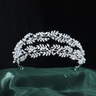 Elegant Flower & Foliage CZ Crystal Bridal Diadem HP022
