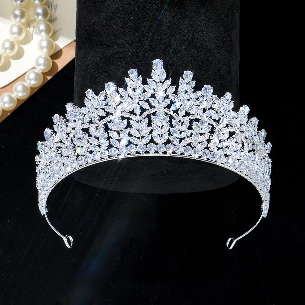 Radiant Crystal Leaf-Style Bridal Diadem HP023