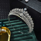 Radiant Silver Pear-Drop Princess Diadem HP029