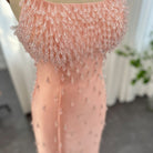 Dreamy Vow Navy Blue Spaghetti Straps Midi Evening Dress 2023 Luxury Dubai Beige Pink Arabic Women Wedding Party Gown 315
