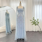 Luxury Nude Pink Square Collar Evening Dresses with Cape Sleeves SS497