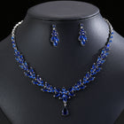 Titanium Steel Zircon Necklace and Earring Set JW002