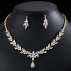 Titanium Steel Zircon Necklace and Earring Set JW002