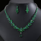 Titanium Steel Zircon Necklace and Earring Set JW002