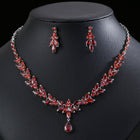 Titanium Steel Zircon Necklace and Earring Set JW002
