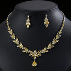 Titanium Steel Zircon Necklace and Earring Set JW002