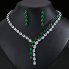 Bridal Teardrop Zircon Jewelry Set with Necklace and Earrings JW003