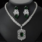 Floral Zircon Necklace and Earring Set JW005