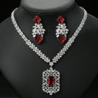 Floral Zircon Necklace and Earring Set JW005
