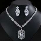 Floral Zircon Necklace and Earring Set JW005