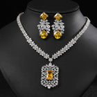 Floral Zircon Necklace and Earring Set JW005