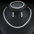 Roman Zircon Necklace Earrings Bracelet Set JW006