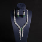 Floral Diamond Pendant Necklace Set JW008